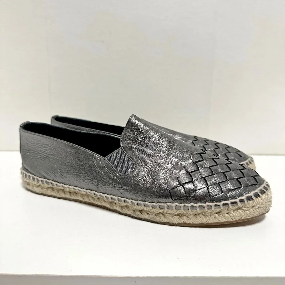 Bottega Veneta Gala Metallic Leather Espadrilles